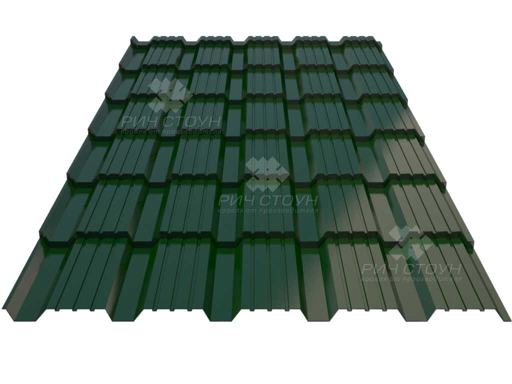 Металлочерепица Каскад Матовая Ral 6020 0.5 мм